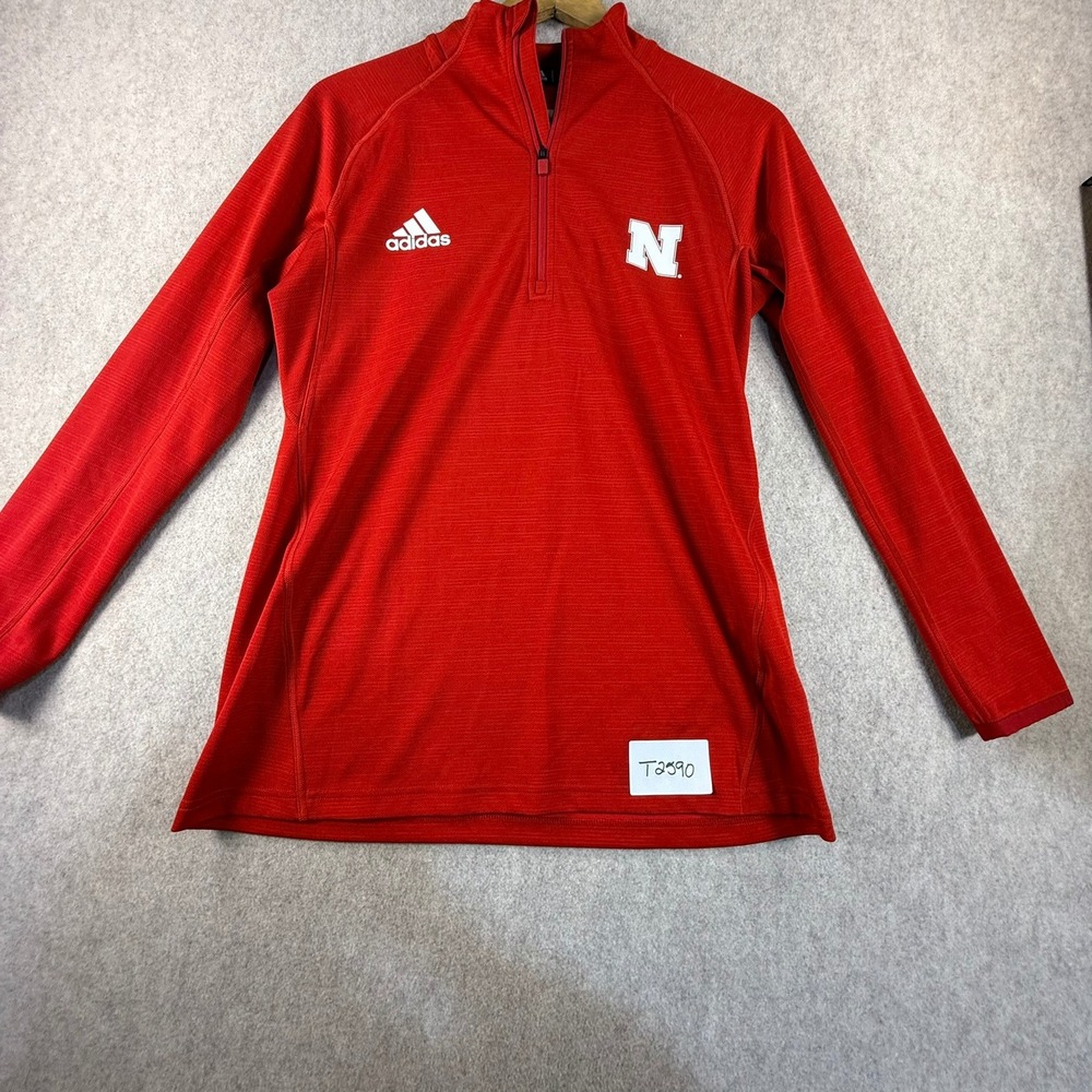 Adidas Nebraska Huskers Quarter Zip Pullover Red Mens Medium NCAA Fan Gear